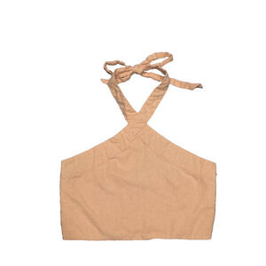 Abercrombie & Fitch light orange Y2K Cotton halter crop top Large A003205